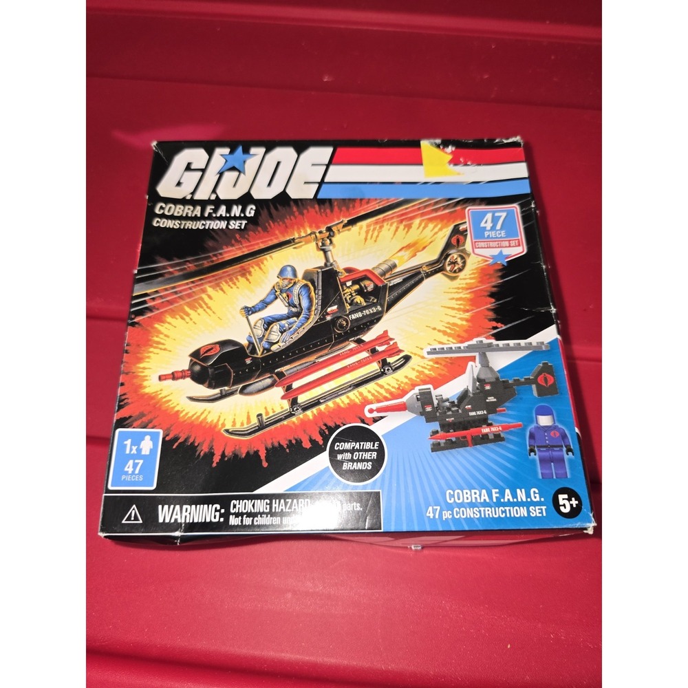 G.I. Joe Cobra F.A.N.G. 47 Pc‎ Construction Set Helicopter By Hasbro New in Box